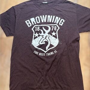 Browning Vintage T Shirt Mens L Brown Short Sleeve